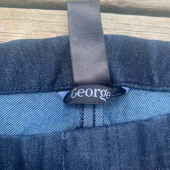 💙 George Dark Wash Denim Look Leggings - Size L/G - Picture 4 of 6